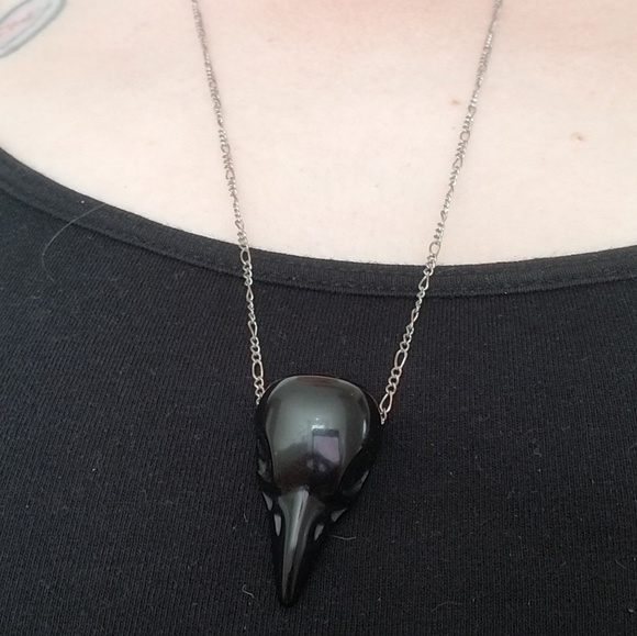 Jewelry - Spooky, Gothic Black Bird Skull Necklace Jewelry - Spooky, Gothic Black Bird Skull Necklace